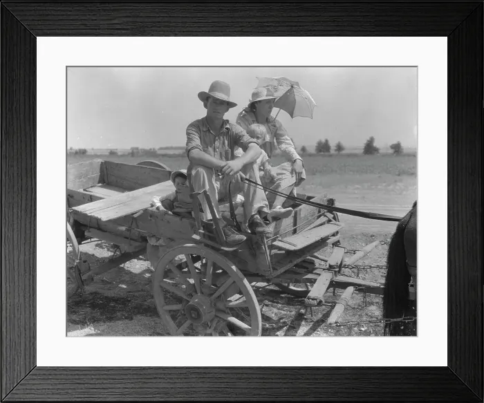 Framed Print : Drought-stricken farmer and family near Muskogee, Oklahoma, 1939. Creator: Dorothea Lange Framed Print : Drought-stricken farmer and family near Muskogee, Oklahoma, 1939. Creator: Dorothea Lange