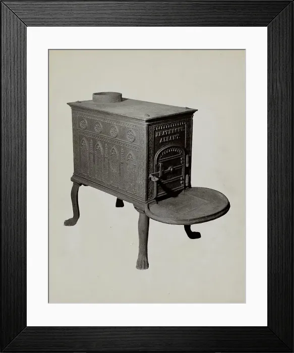 Framed Print : Box Stove, c. 1937. Creator: Charles Von Urban Framed Print : Box Stove, c. 1937. Creator: Charles Von Urban