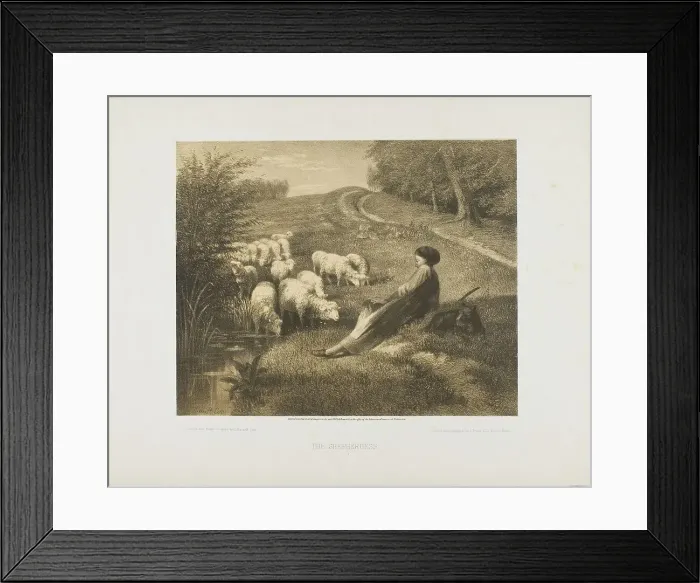 Framed Print : The Shepherdess, 1871. Creator: Joseph Foxcroft Cole Framed Print : The Shepherdess, 1871. Creator: Joseph Foxcroft Cole