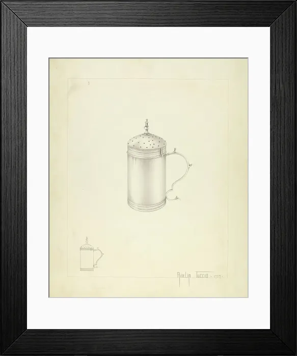 Framed Print : Silver Salt Cellar, 1937. Creator: Amelia Tuccio Framed Print : Silver Salt Cellar, 1937. Creator: Amelia Tuccio