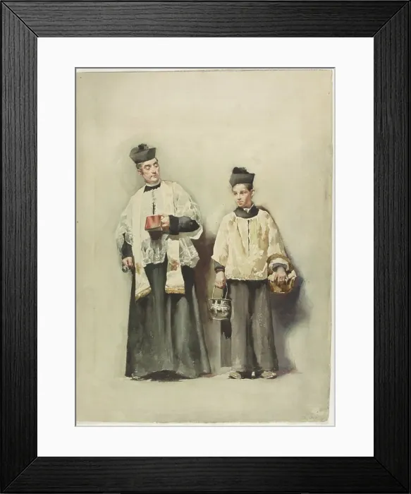 Framed Print : Priest and Boy, n.d. Creator: Lawrence Carmichael Earle Framed Print : Priest and Boy, n.d. Creator: Lawrence Carmichael Earle