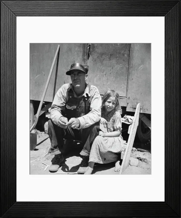 Framed Print : Drought refugees in California migrant camp, 1936. Creator: Dorothea Lange Framed Print : Drought refugees in California migrant camp, 1936. Creator: Dorothea Lange