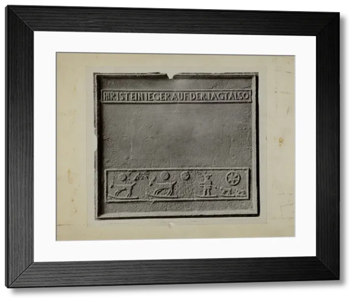 Framed Print : Pa. German Stove Plate, c. 1936. Creator: Charles Von Urban