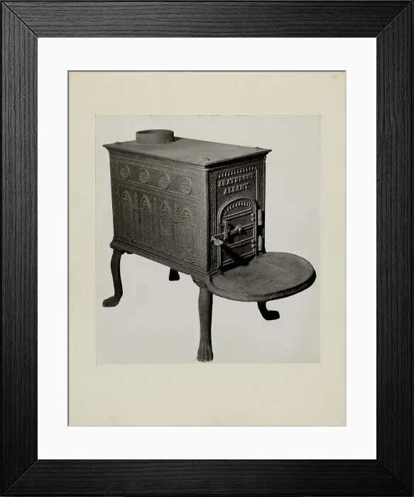 Framed Print : Box Stove, c. 1942. Creator: Charles Von Urban Framed Print : Box Stove, c. 1942. Creator: Charles Von Urban