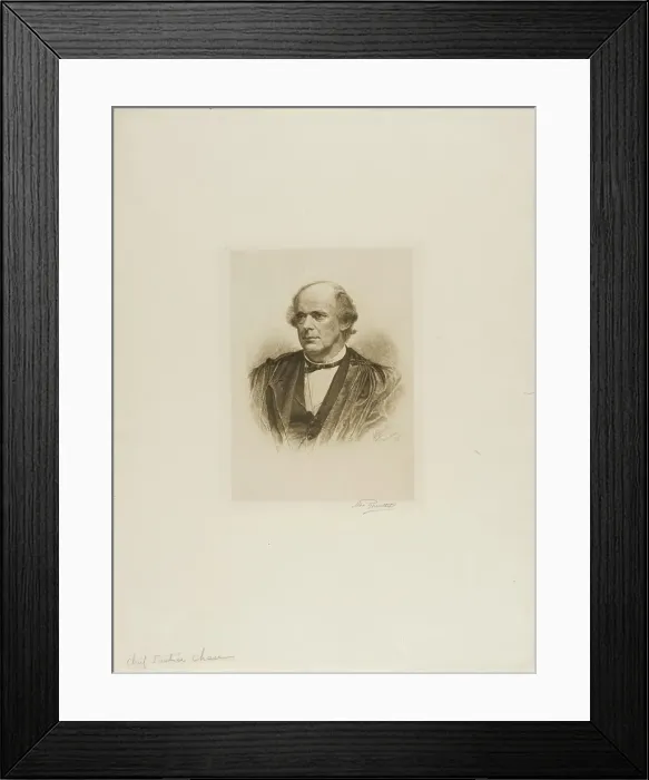 Framed Print : Portrait of Chief Justice Chase, 1890. Creator: Max Rosenthal Framed Print : Portrait of Chief Justice Chase, 1890. Creator: Max Rosenthal