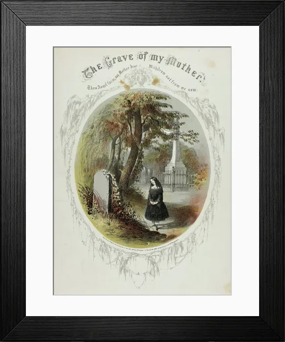 Framed Print : The Grave of My Mother, 1853. Creator: Napoleon Sarony Framed Print : The Grave of My Mother, 1853. Creator: Napoleon Sarony