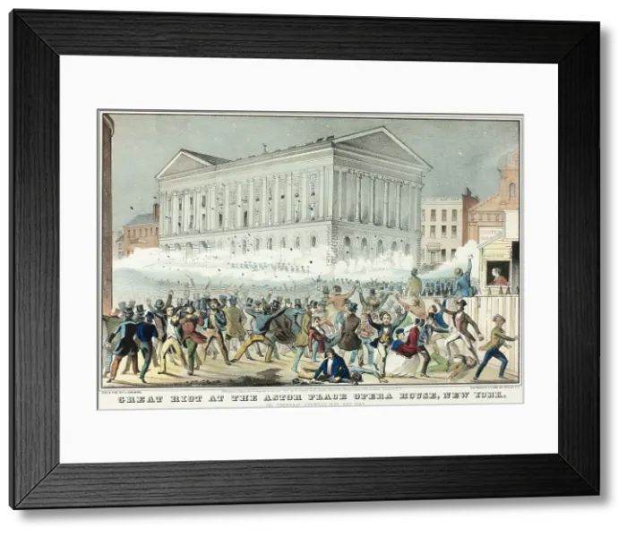 Framed Print : Great Riot at the Astor Place, n.d. Creator: Nathaniel Currier Framed Print : Great Riot at the Astor Place, n.d. Creator: Nathaniel Currier