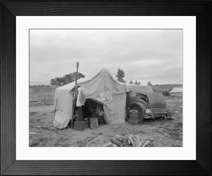Framed Print : Pea picker's home, Nipomo, California, 1936. Creator: Dorothea Lange Framed Print : Pea picker's home, Nipomo, California, 1936. Creator: Dorothea Lange