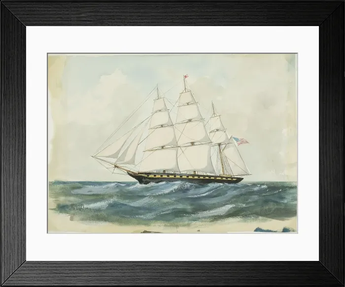Framed Print : The Boston Clipper, Lightning, 1854. Creator: P Giles Framed Print : The Boston Clipper, Lightning, 1854. Creator: P Giles