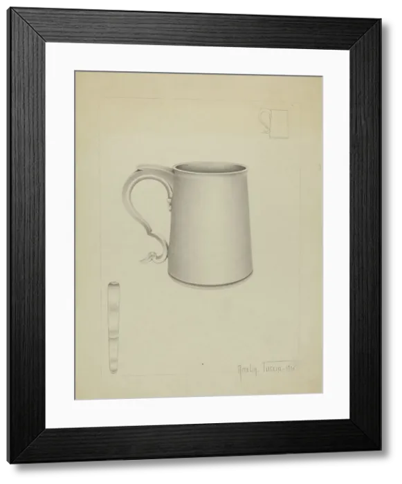 Framed Print : Silver Mug, 1936. Creator: Amelia Tuccio Framed Print : Silver Mug, 1936. Creator: Amelia Tuccio