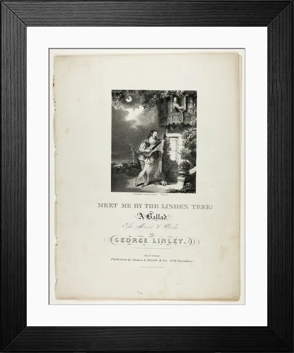 Framed Print : Meet Me by the Linden Tree, n.d. Creator: Pendleton's Lithography Framed Print : Meet Me by the Linden Tree, n.d. Creator: Pendleton's Lithography