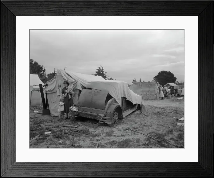 Framed Print : Migrant family looking for work in the pea fields, California, 1936. Creator: Dorothea Lange Framed Print : Migrant family looking for work in the pea fields, California, 1936. Creator: Dorothea Lange