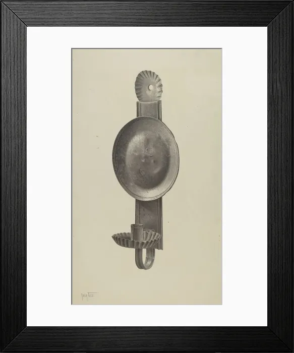 Framed Print : Candle Sconce, c. 1941. Creator: Amelia Tuccio Framed Print : Candle Sconce, c. 1941. Creator: Amelia Tuccio