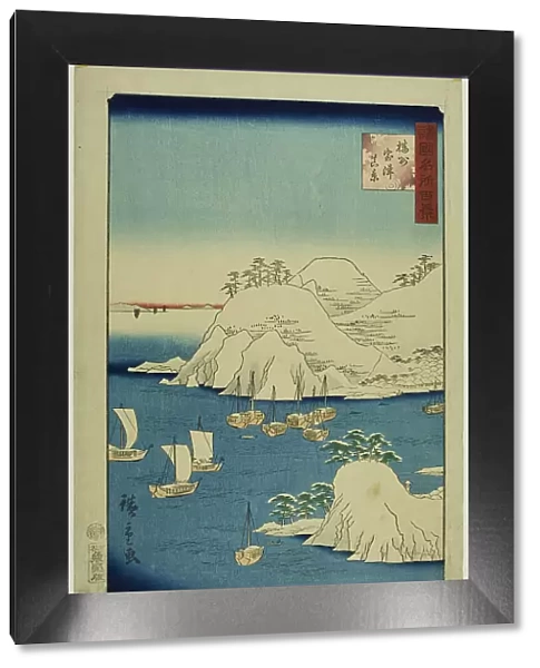 Actual View of Muro Harbor, Banshu Province (Banshu Muro-tsu shinkei) from the series... 1859. Creator: Utagawa Hiroshige II