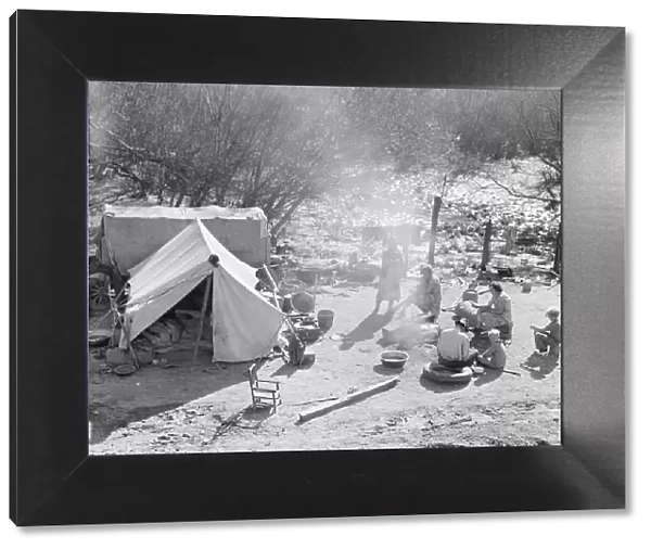 Two families, camped by the roadside near Santa Maria, California, 1937. Creator: Dorothea Lange