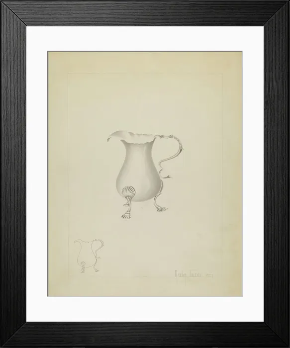 Framed Print : Silver Creamer, c. 1937. Creator: Amelia Tuccio Framed Print : Silver Creamer, c. 1937. Creator: Amelia Tuccio