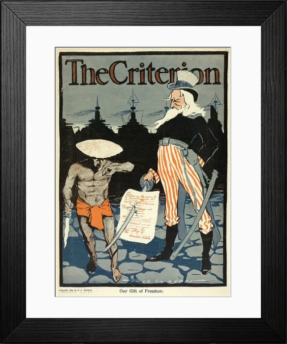 Framed Print : Our Gift of Freedom, from The Criterion, 1899. Creator: Roc Wagner Framed Print : Our Gift of Freedom, from The Criterion, 1899. Creator: Roc Wagner