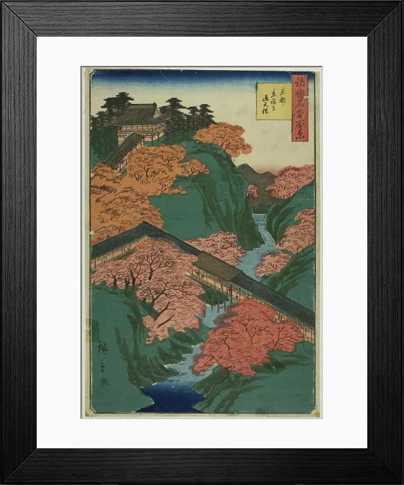 Framed Print : Tsuten-kyo Bridge, Tofuku Temple, Kyoto (Kyoto Tofukuji Tsutenkyo bashi) from the series... 1859. Creator: Utagawa Hiroshige II. Tsuten-kyo Bridge, Tofuku Temple, Kyoto (Kyoto Tofukuji Tsutenkyo bashi) from the series... 1859 Framed Print : Tsuten-kyo Bridge, Tofuku Temple, Kyoto (Kyoto Tofukuji Tsutenkyo bashi) from the series... 1859. Creator: Utagawa Hiroshige II. Tsuten-kyo Bridge, Tofuku Temple, Kyoto (Kyoto Tofukuji Tsutenkyo bashi) from the series... 1859