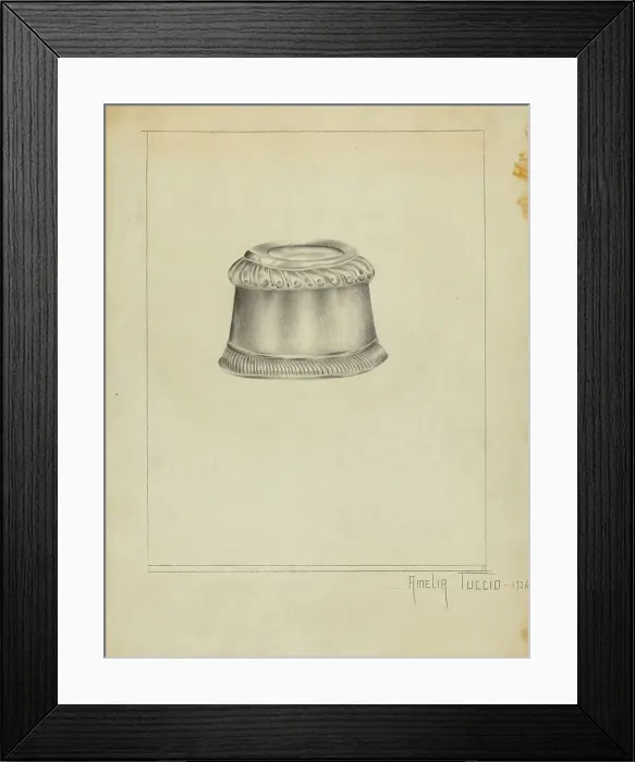 Framed Print : Silver Salt Trencher, 1936. Creator: Amelia Tuccio Framed Print : Silver Salt Trencher, 1936. Creator: Amelia Tuccio