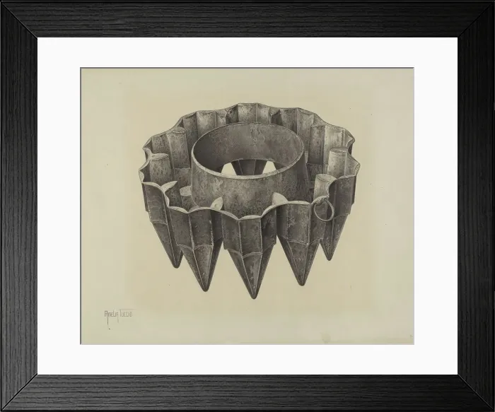 Framed Print : Cake Mold, c. 1941. Creator: Amelia Tuccio Framed Print : Cake Mold, c. 1941. Creator: Amelia Tuccio