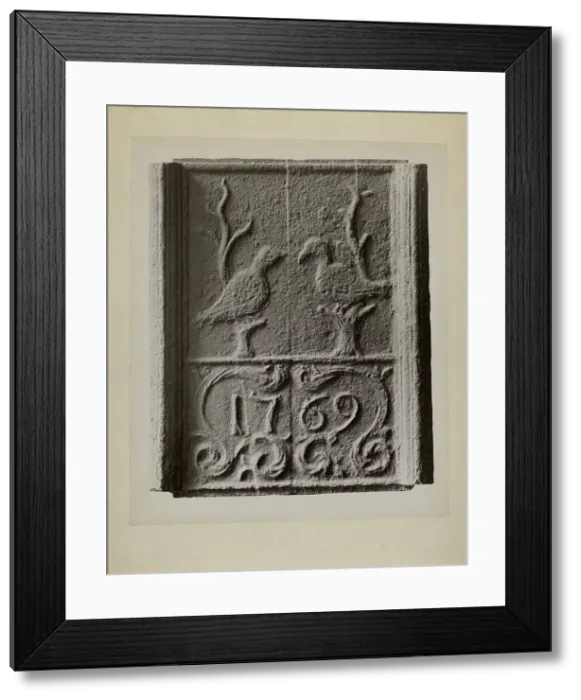 Framed Print : Pa. German Stove Plate, c. 1936. Creator: Charles Von Urban Framed Print : Pa. German Stove Plate, c. 1936. Creator: Charles Von Urban