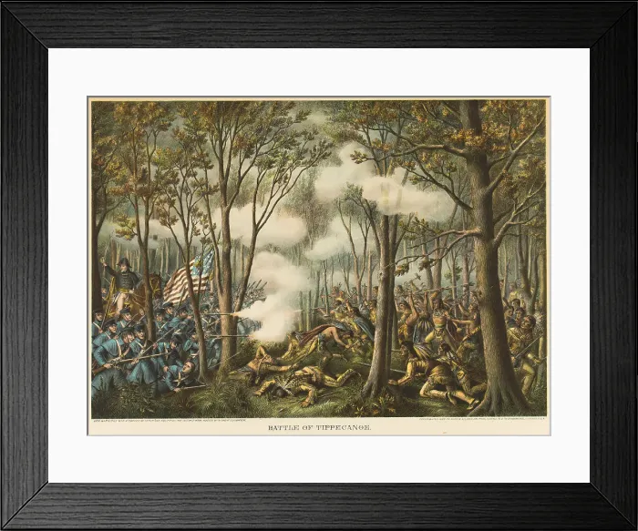 Framed Print : Battle of Tippecanoe, 1889. Creators: Unknown, Louis Kurz, Kurz and Allison Framed Print : Battle of Tippecanoe, 1889. Creators: Unknown, Louis Kurz, Kurz and Allison