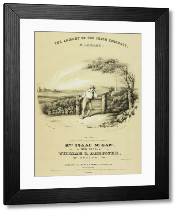 Framed Print : The Lament of the Irish Immigrant, 1840. Creator: William Comely Sharp Framed Print : The Lament of the Irish Immigrant, 1840. Creator: William Comely Sharp