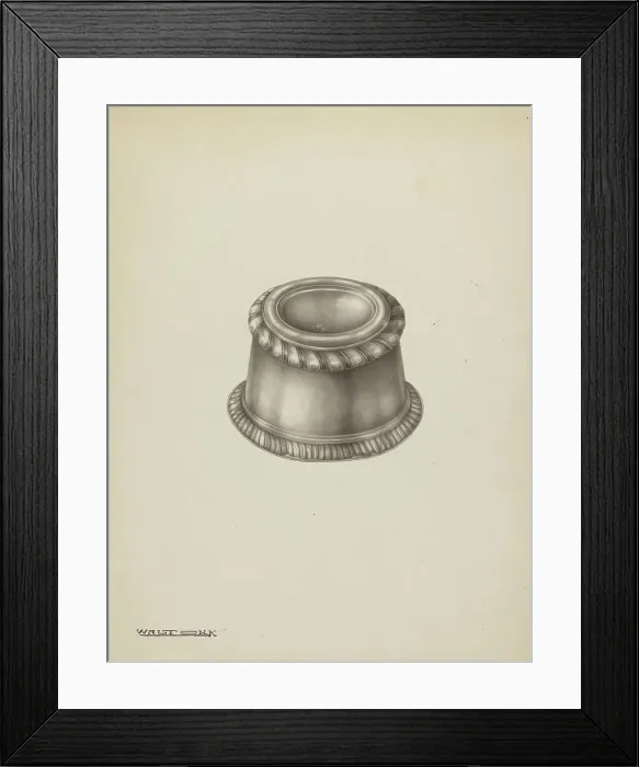 Framed Print : Silver Salt Trencher, c. 1939. Creator: Kalamian Walton