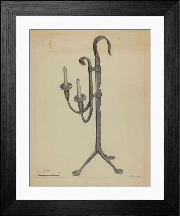 Framed Print : Candlestand, c. 1936. Creator: Carl Weiss Framed Print : Candlestand, c. 1936. Creator: Carl Weiss
