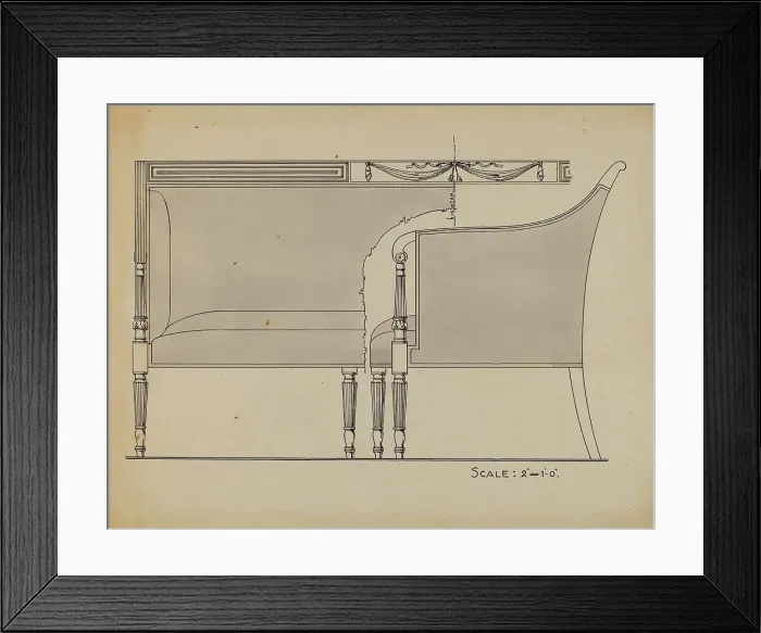 Framed Print : Sofa, c. 1939. Creator: Carl Weiss Framed Print : Sofa, c. 1939. Creator: Carl Weiss