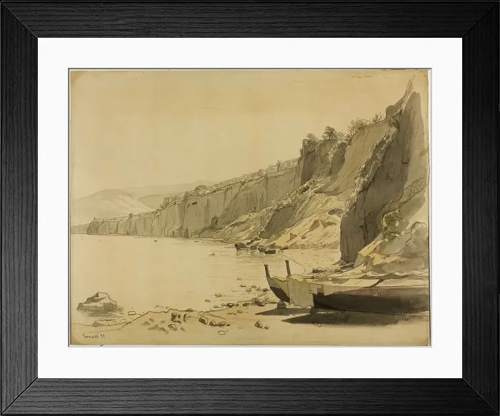Framed Print : Coast of Sorrento, 1858. Creator: William Stanley Haseltine Framed Print : Coast of Sorrento, 1858. Creator: William Stanley Haseltine
