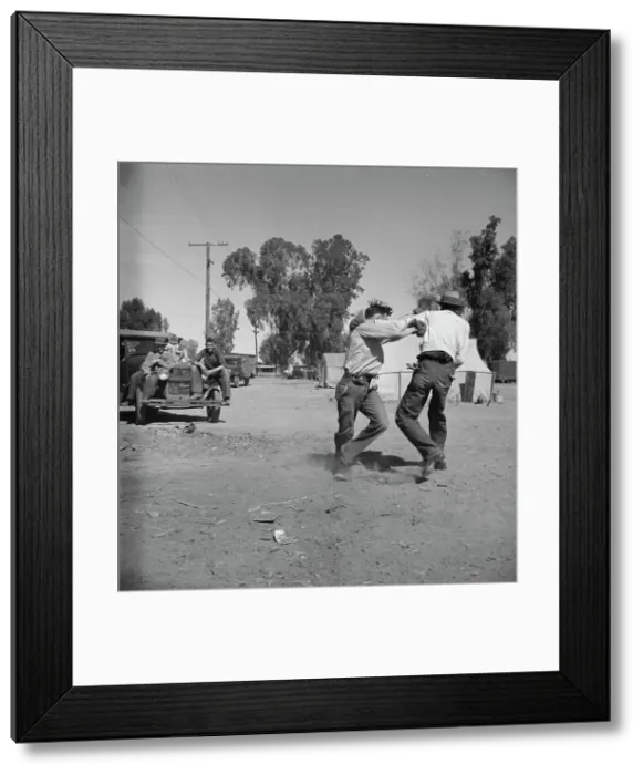 Framed Print : Recreation in a migratory agricultural workers camp near Holtville, California, 1937. Creator: Dorothea Lange Framed Print : Recreation in a migratory agricultural workers camp near Holtville, California, 1937. Creator: Dorothea Lange