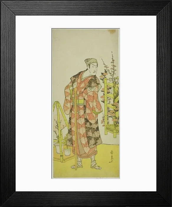 Framed Print : The Actor Matsumoto Koshiro IV as the Plant Seller Awashima no Yonosuke in the Play... c. 1781. Creator: Katsukawa Shunsen Framed Print : The Actor Matsumoto Koshiro IV as the Plant Seller Awashima no Yonosuke in the Play... c. 1781. Creator: Katsukawa Shunsen