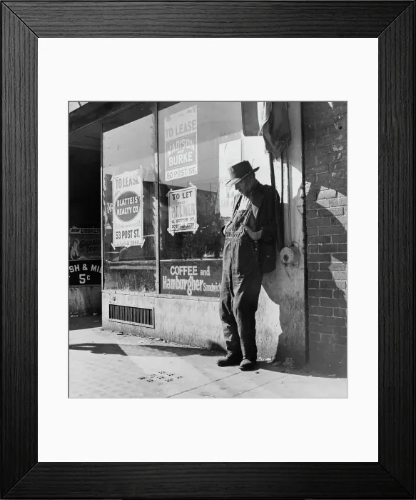 Framed Print : Skid Row, Howard Street, San Francisco, California, 1937. Creator: Dorothea Lange