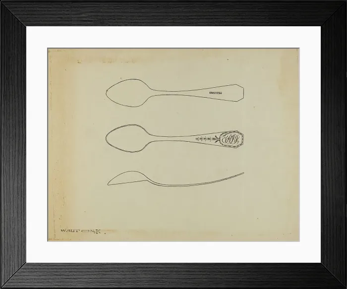 Framed Print : Silver Spoon, c. 1938. Creator: Kalamian Walton Framed Print : Silver Spoon, c. 1938. Creator: Kalamian Walton