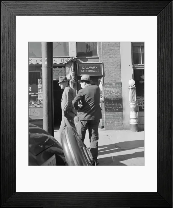Framed Print : Skid Row, Howard Street, San Francisco, California, 1937. Creator: Dorothea Lange Framed Print : Skid Row, Howard Street, San Francisco, California, 1937. Creator: Dorothea Lange