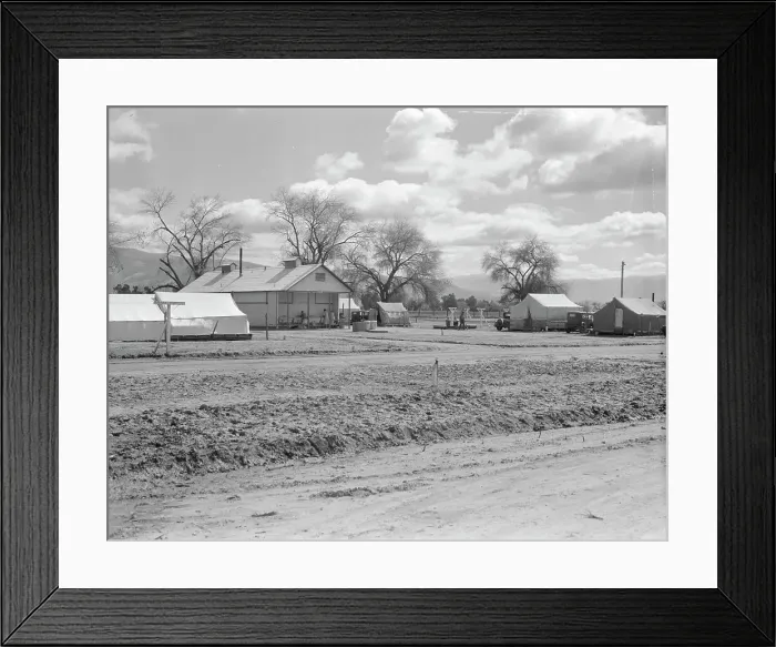 Framed Print : Kern County camp for migrants, fifteen miles out of Bakersfield, California, 1936. Creator: Dorothea Lange Framed Print : Kern County camp for migrants, fifteen miles out of Bakersfield, California, 1936. Creator: Dorothea Lange