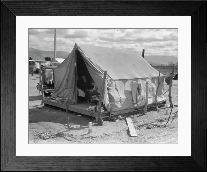 Framed Print : Arkansas family in California, 1936. Creator: Dorothea Lange Framed Print : Arkansas family in California, 1936. Creator: Dorothea Lange
