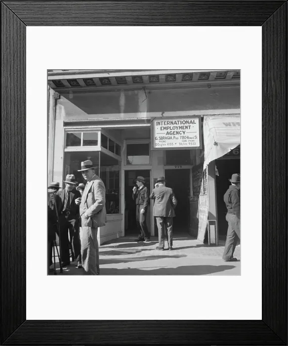Framed Print : Employment agency on Howard Street, San Francisco, California, 1937. Creator: Dorothea Lange Framed Print : Employment agency on Howard Street, San Francisco, California, 1937. Creator: Dorothea Lange
