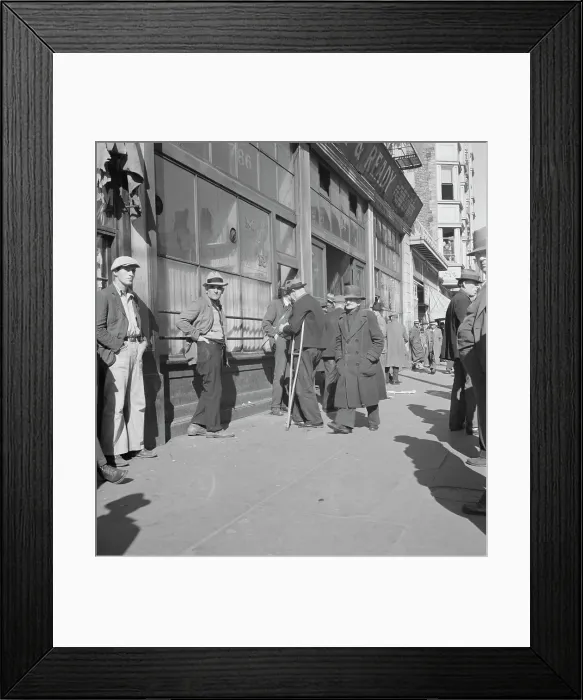 Framed Print : Skid Row, Howard Street, the street of the unemployed in San Francisco, California, 1937. Creator: Dorothea Lange Framed Print : Skid Row, Howard Street, the street of the unemployed in San Francisco, California, 1937. Creator: Dorothea Lange
