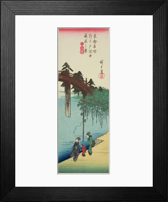 Framed Print : Wisteria in Full Bloom over the Pond at Kameido Shrine (Kameido ike chu fujibana no... c. 1835 / 38. Creator: Ando Hiroshige) Framed Print : Wisteria in Full Bloom over the Pond at Kameido Shrine (Kameido ike chu fujibana no... c. 1835 / 38. Creator: Ando Hiroshige)
