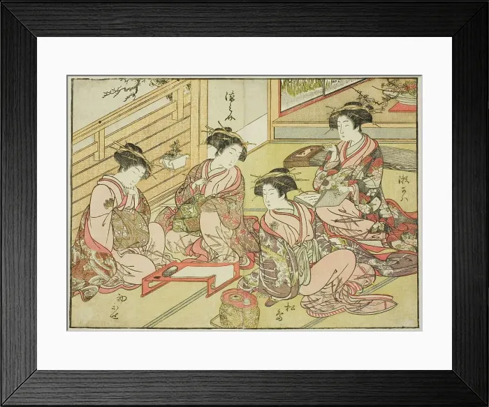 Framed Print : Courtesans of the Matsubaya, from the book Mirror of Beautiful Women of the Pleasure... 1776. Creator: Shunsho. Courtesans of the Matsubaya, from the book Mirror of Beautiful Women of the Pleasure... 1776. Creator: Shunsho Framed Print : Courtesans of the Matsubaya, from the book Mirror of Beautiful Women of the Pleasure... 1776. Creator: Shunsho. Courtesans of the Matsubaya, from the book Mirror of Beautiful Women of the Pleasure... 1776. Creator: Shunsho