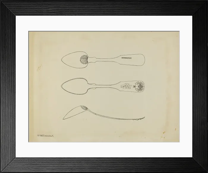 Framed Print : Silver Spoon, c. 1938. Creator: Kalamian Walton Framed Print : Silver Spoon, c. 1938. Creator: Kalamian Walton