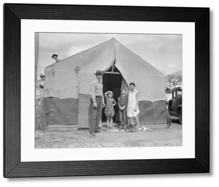 Framed Print : Migrant family in Kern County, California, 1936. Creator: Dorothea Lange
