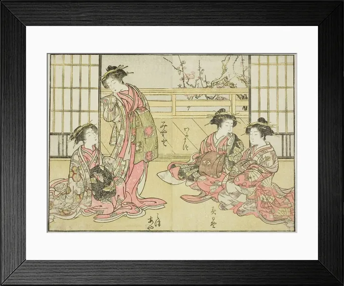 Framed Print : Courtesans of the Kadotamaya, from the book Mirror of Beautiful Women of the Pleasure... 1776. Creator: Shunsho. Courtesans of the Kadotamaya, from the book Mirror of Beautiful Women of the Pleasure... 1776. Creator: Shunsho Framed Print : Courtesans of the Kadotamaya, from the book Mirror of Beautiful Women of the Pleasure... 1776. Creator: Shunsho. Courtesans of the Kadotamaya, from the book Mirror of Beautiful Women of the Pleasure... 1776. Creator: Shunsho