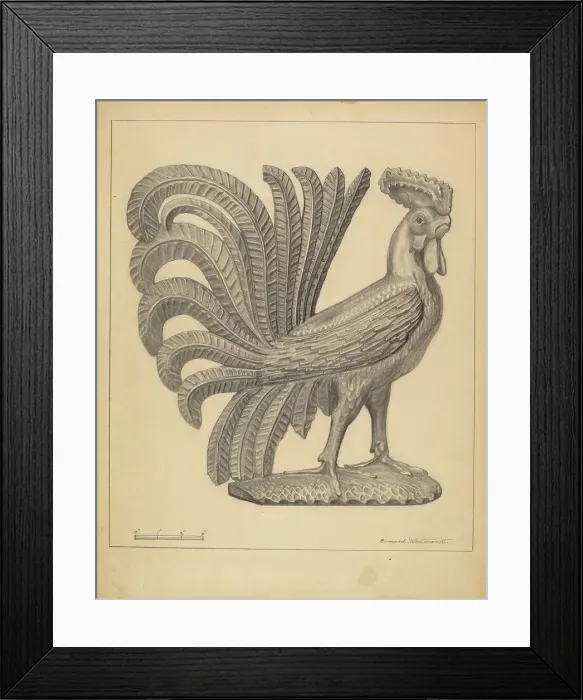 Framed Print : Figurine: Cock, c. 1937. Creator: Bernard Westmacott