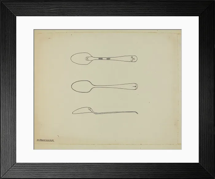 Framed Print : Silver Demi-tasse Spoon, c. 1938. Creator: Kalamian Walton Framed Print : Silver Demi-tasse Spoon, c. 1938. Creator: Kalamian Walton