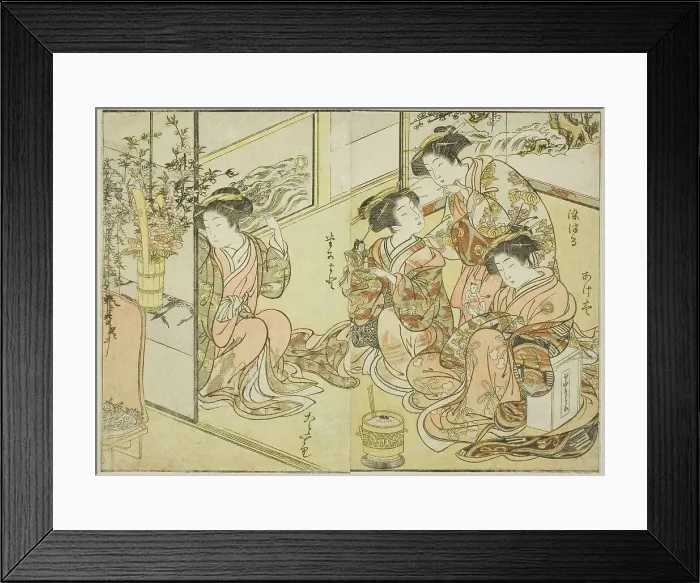 Framed Print : Courtesans of the Matsuneya, from the book Mirror of Beautiful Women of the Pleasure.. 1776. Creator: Shunsho. Courtesans of the Matsuneya, from the book Mirror of Beautiful Women of the Pleasure.. 1776. Creator: Shunsho Framed Print : Courtesans of the Matsuneya, from the book Mirror of Beautiful Women of the Pleasure.. 1776. Creator: Shunsho. Courtesans of the Matsuneya, from the book Mirror of Beautiful Women of the Pleasure.. 1776. Creator: Shunsho
