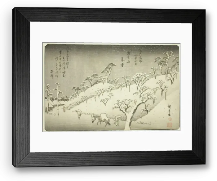 Framed Print : Lingering Snow at Asukayama (Asukayama no bosetsu), from the series Eight Views in... c. 1837 / 38. Creator: Ando Hiroshige. Lingering Snow at Asukayama (Asukayama no bosetsu), from the series Eight Views in... c. 1837 / 38 Framed Print : Lingering Snow at Asukayama (Asukayama no bosetsu), from the series Eight Views in... c. 1837 / 38. Creator: Ando Hiroshige. Lingering Snow at Asukayama (Asukayama no bosetsu), from the series Eight Views in... c. 1837 / 38