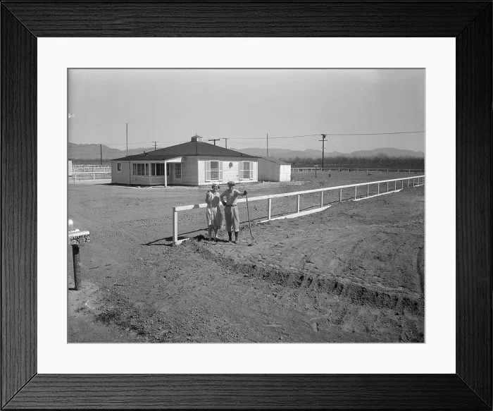 Framed Print : San Fernando federal subsistence homesteads, California, 1936. Creator: Dorothea Lange Framed Print : San Fernando federal subsistence homesteads, California, 1936. Creator: Dorothea Lange
